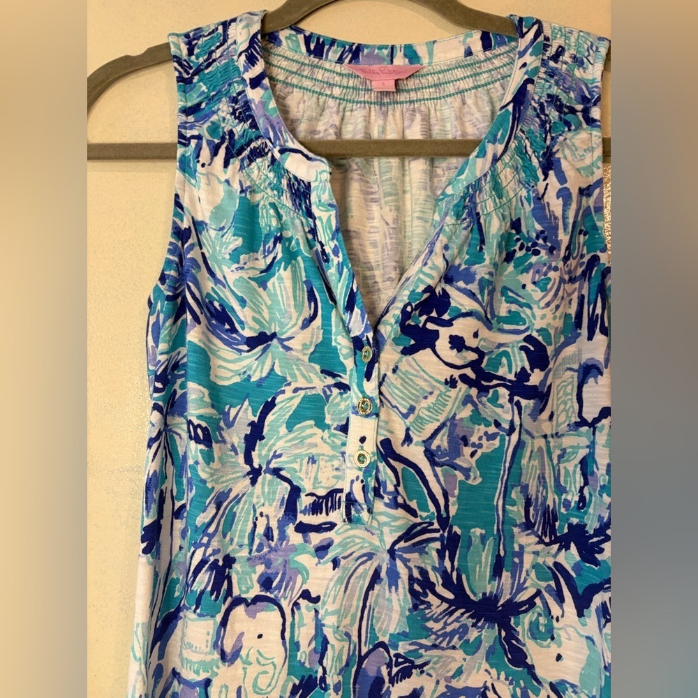 Lilly Pulitzer Essie Maxi Dress sleeveless novelty elephant summer size S - Picture 6 of 12
